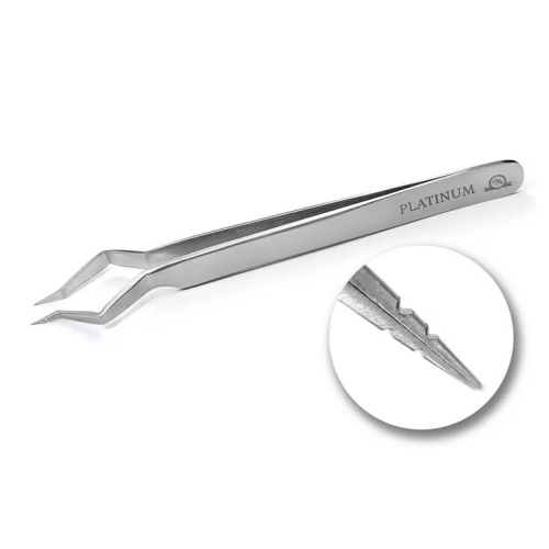 Pęseta do separacji rzęs zakrzywiona PLATINUM