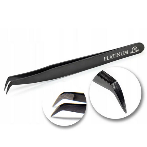 Pęseta Do Przedłużania Rzęs Platinum Black Laser.png