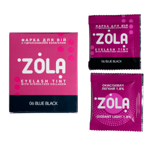 ZOLA Farba do rzęs w saszetce z kolagenem Farba do Brwi z Kolagenem 06 Blue Black 5ml.