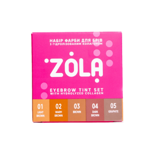 ZOLA Zestaw Farb do Brwi z Kolagenem w Saszetkach 5x5ml (5 kolorów)