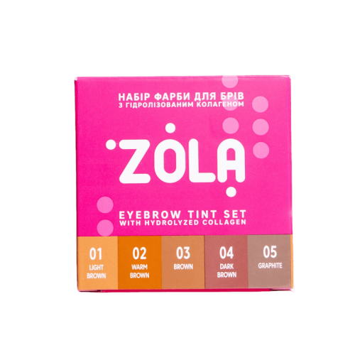 ZOLA Zestaw Farb do Brwi z Kolagenem w Saszetkach 5x5ml (5 kolorów)