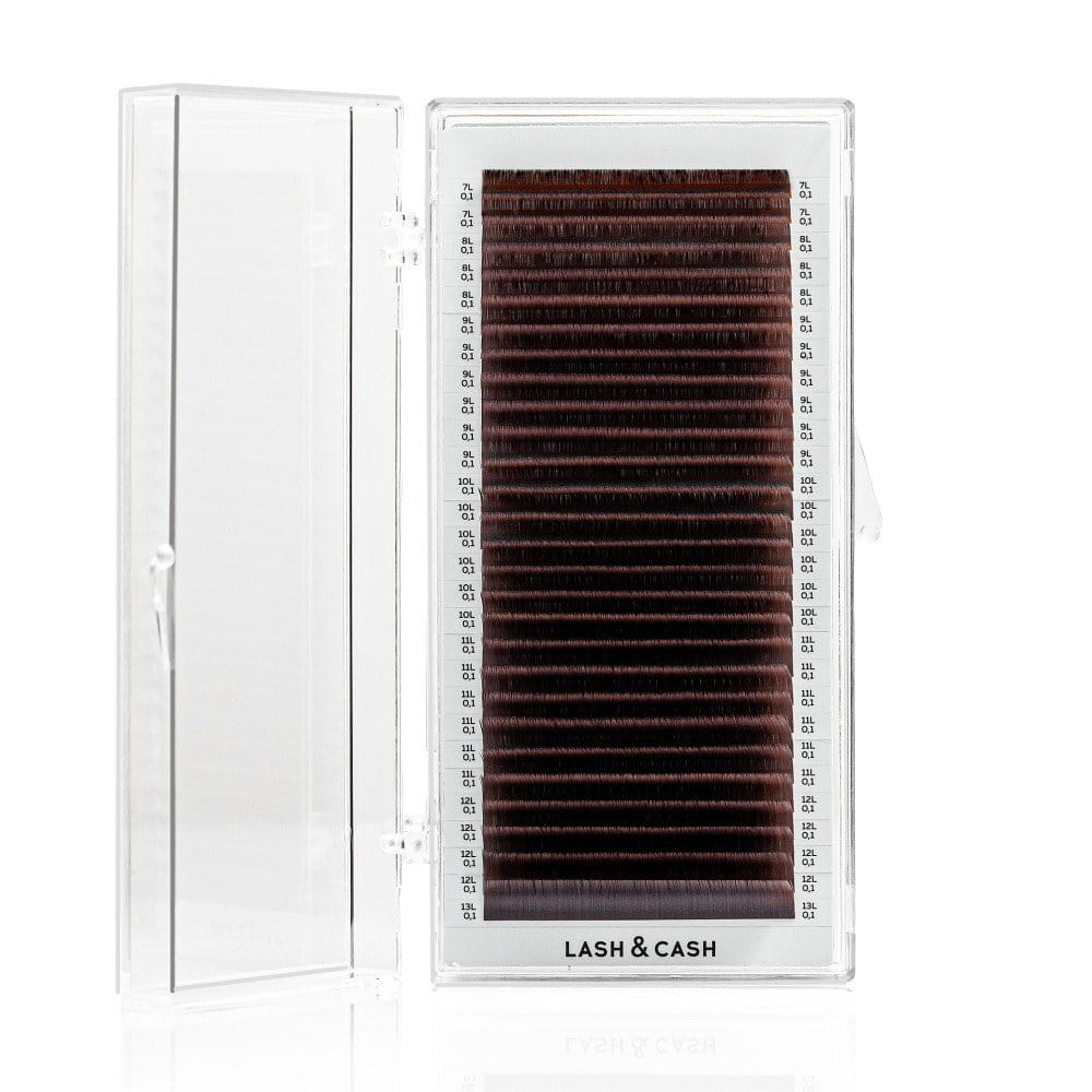 Ресницы для наращивания Sculptor Lash&Cash, матовые, изгиб M, оттенок Velvet Brown