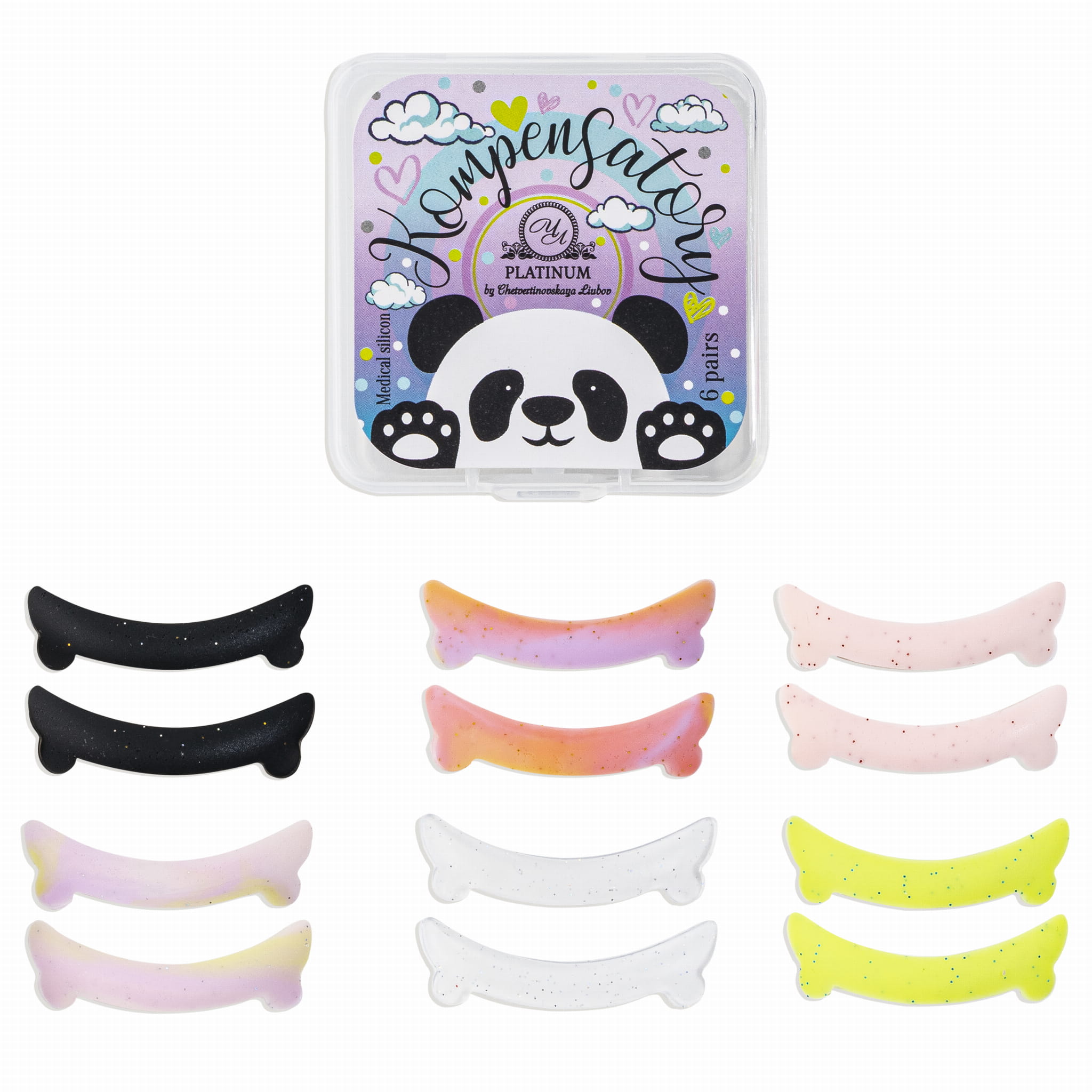 Компенсаторы для лифтинга ресниц Platinum Panda, 6 пар