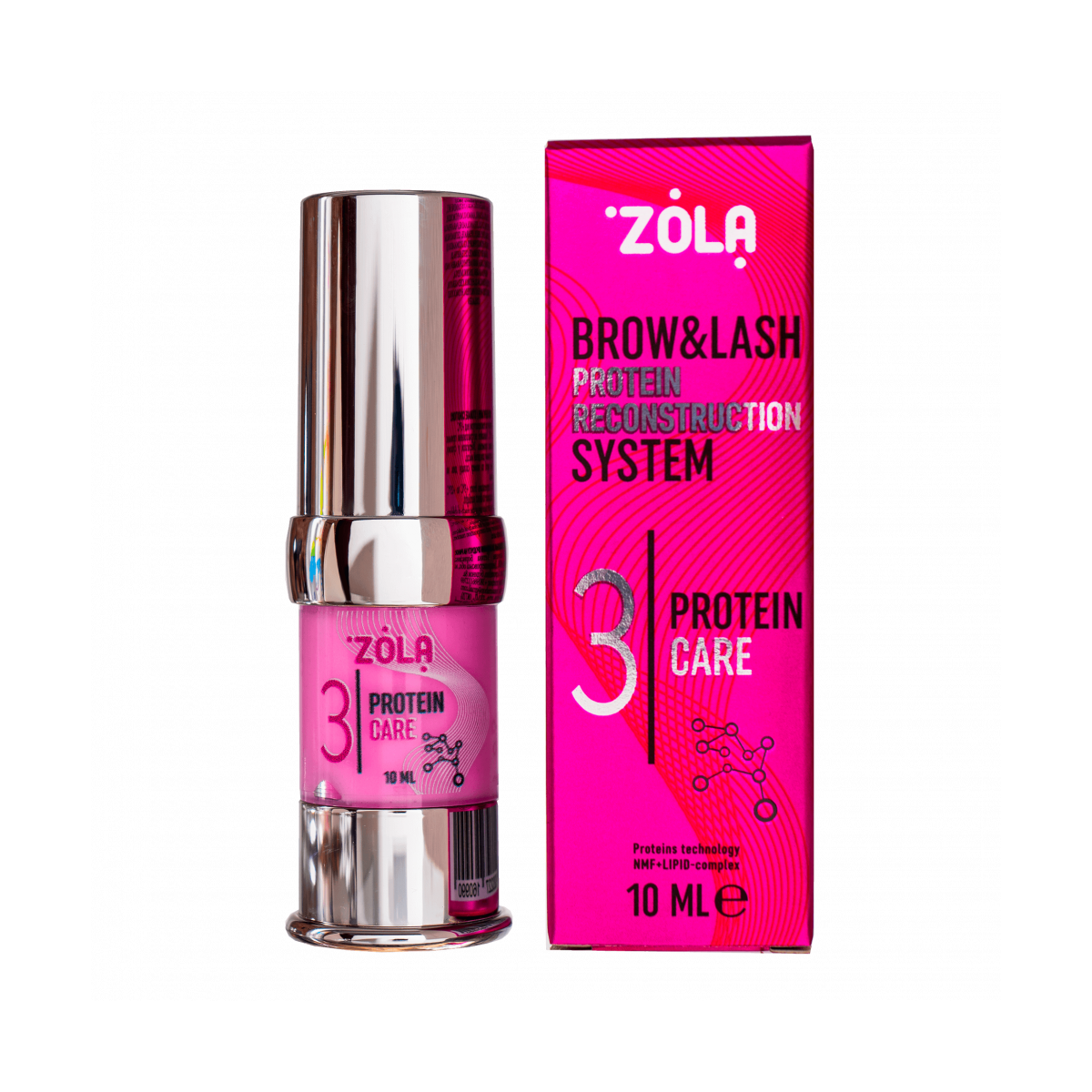 Средство для ламинирования бровей и ресниц ZOLA Brow&Lash Protein Reconstruction 3 Protein Care, этап 3, 10 мл
