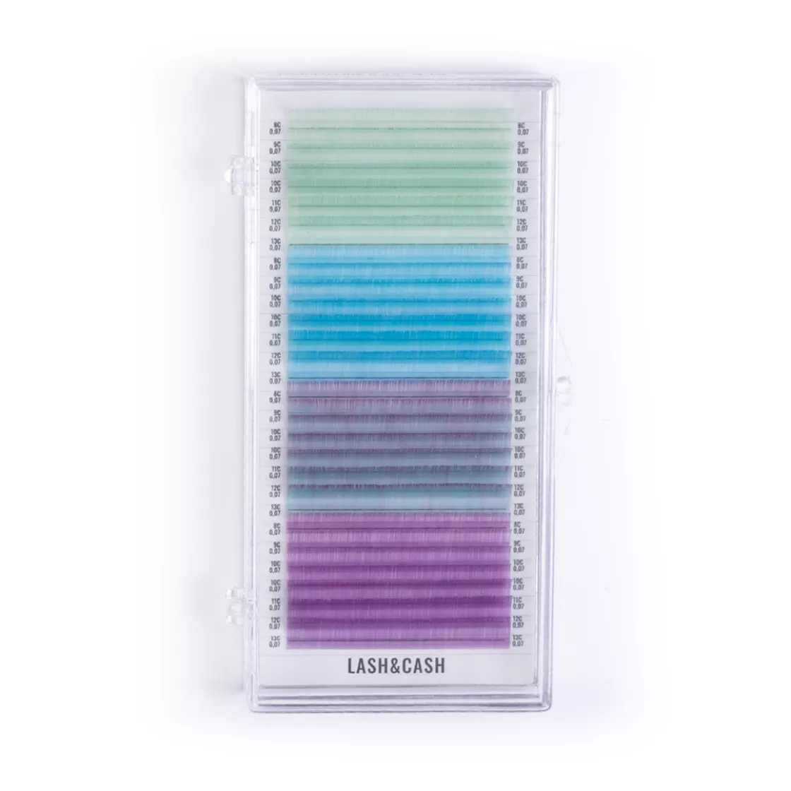 Ресницы для наращивания Sculptor Lash&Cash Vibes Tourmaline, цветные, 0,07 мм, оттенок CC 0,07