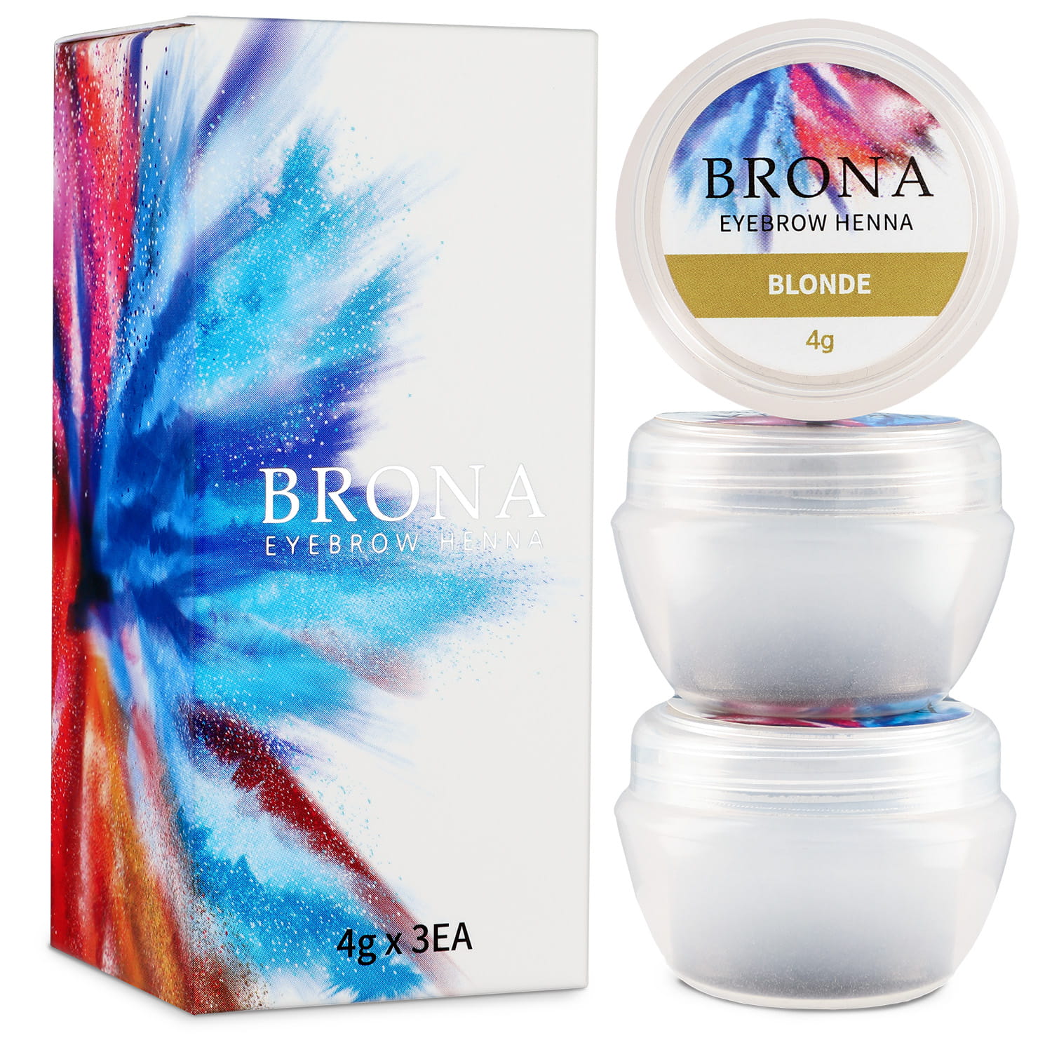 Хна для бровей Brona Henna, оттенок блонд, 3 × 4 г